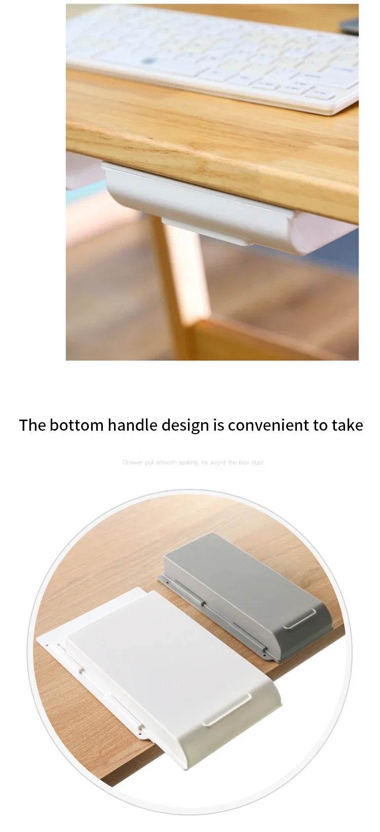 🖇️ Boîte de Rangement Cachée pour Bureau – Tiroir Auto-Adhésif Discret | Organisateur Plastique - Legeekshop