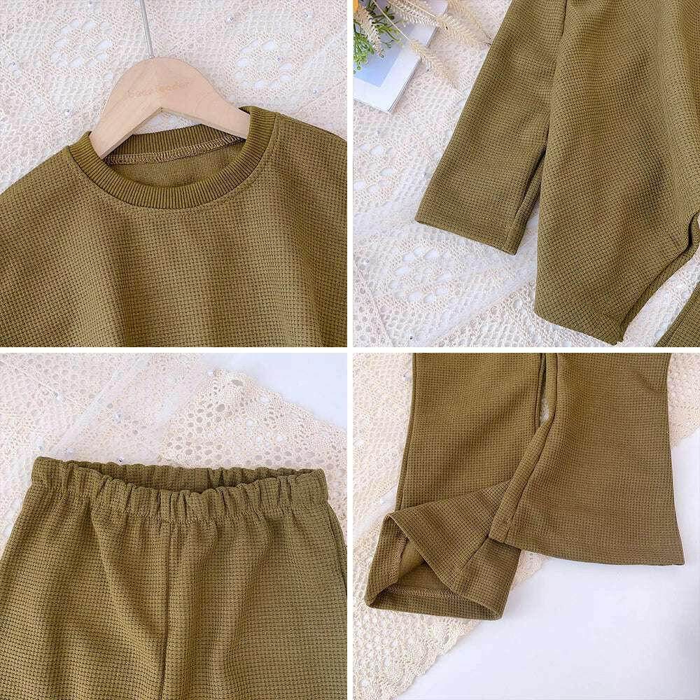 🧒 Ensemble Haut Cape & Pantalon Fille – Élégance Automnale 2 pièces - Legeekshop