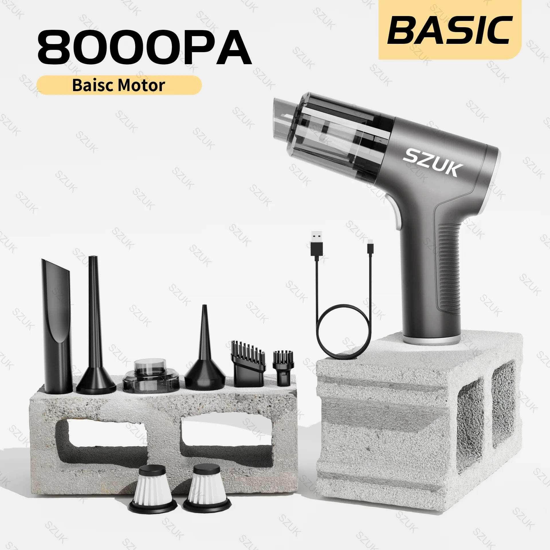 🧹 SZUK – Mini aspirateur de voiture portable sans fil 98000PA - Legeekshop