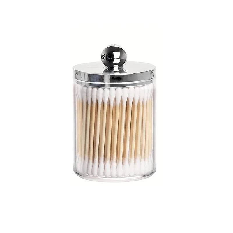 🧺 Boîte de Rangement Transparent – Pot d’Apothicaire 10 Oz | Porte-Coton-Tige & Accessoires - Legeekshop