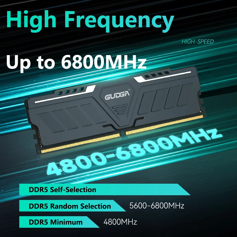 Mémoire RAM DDR5 GUDGA 8GB 16GB 32GB 4800-6800MHz Gaming Desktop XMP 3.0