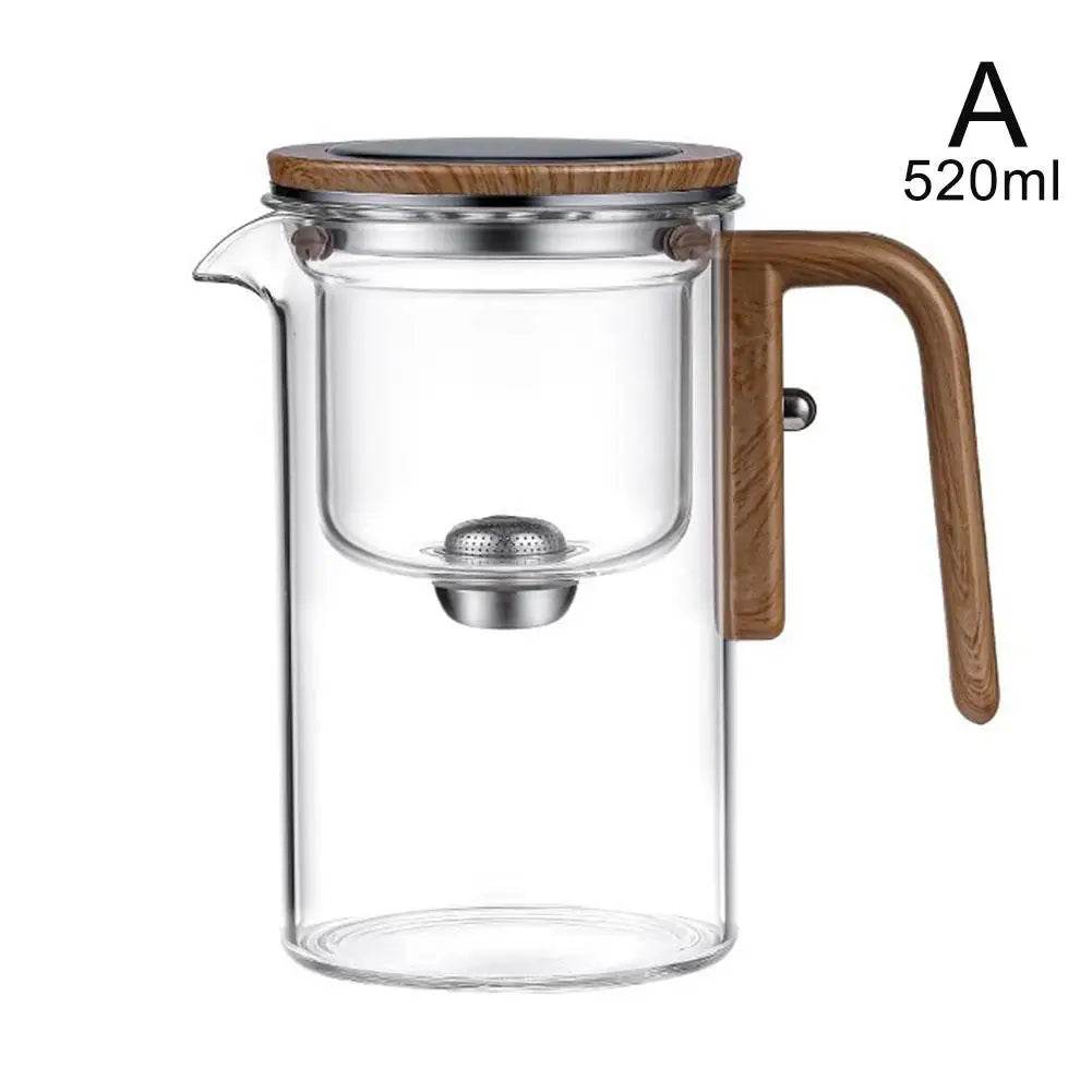 🍵 Théière en Verre avec Séparateur Intégré & Poignée en Bois – 520ML / 720ML - Legeekshop