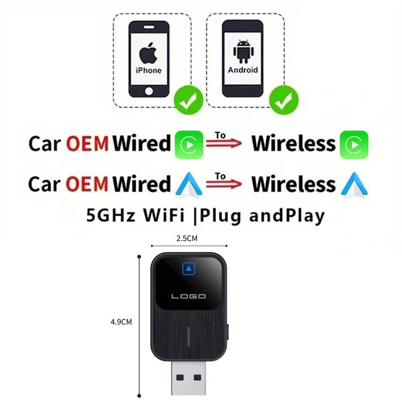 🚗 Adaptateur Auto CarPlay & Android Auto Sans Fil | Plug & Play 🔄 - Legeekshop