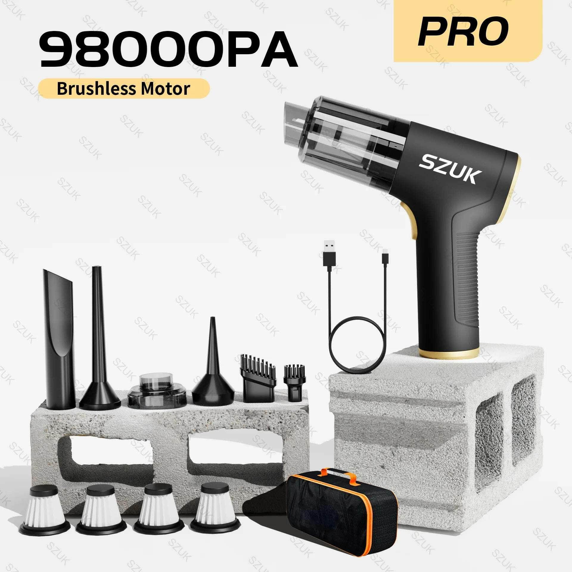 🧹 SZUK – Mini aspirateur de voiture portable sans fil 98000PA - Legeekshop