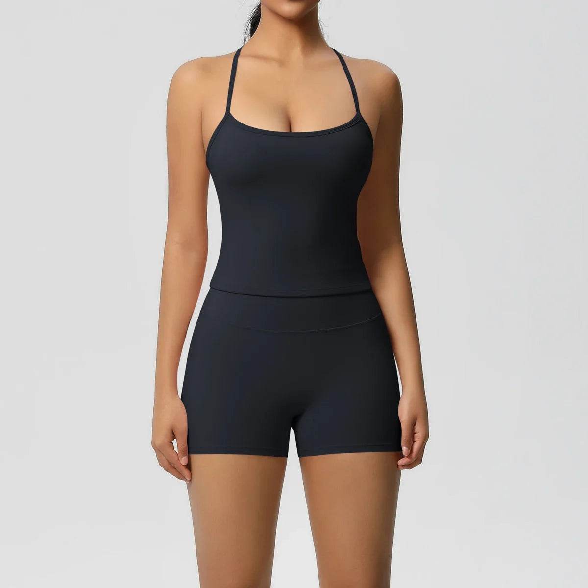 🧘♀️ Ensemble 2 pièces sport femme – brassière push-up & short taille haute - Legeekshop