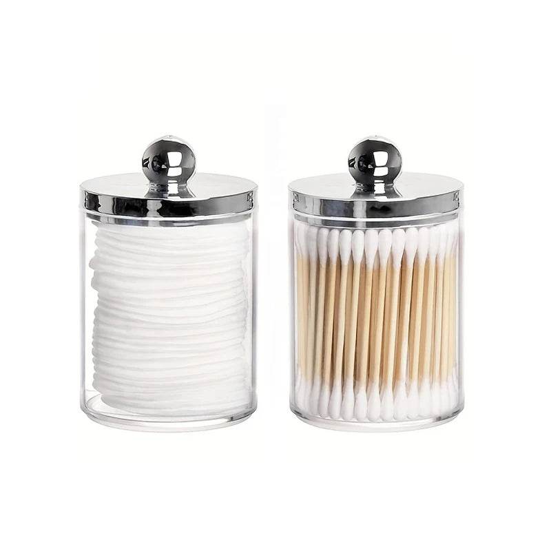 🧺 Boîte de Rangement Transparent – Pot d’Apothicaire 10 Oz | Porte-Coton-Tige & Accessoires - Legeekshop