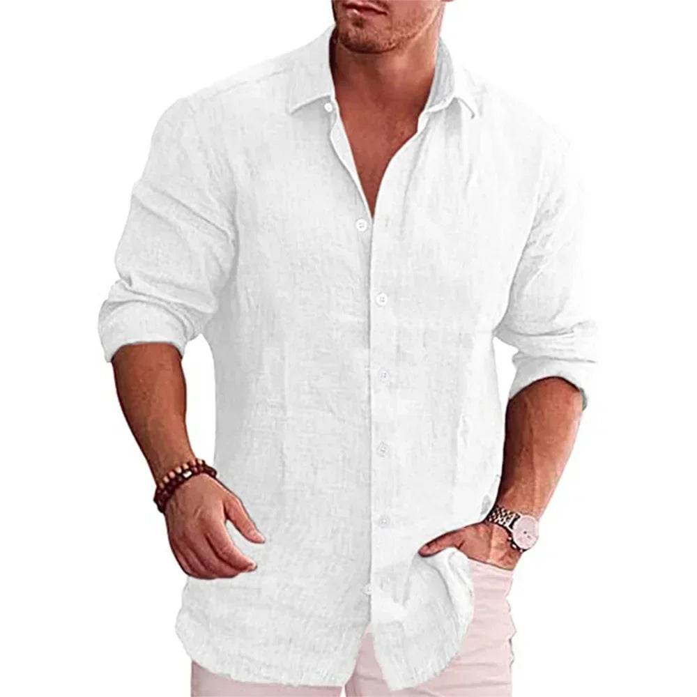 đ Chemise Homme Coton & Lin â Grande Taille DĂ©contractĂ©e | Printemps / Automne - Legeekshop