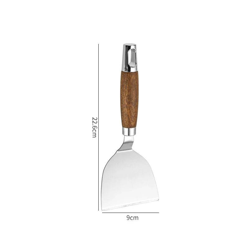 🍳 Spatule Professionnelle Inox & Bois – Pour Steak, Crêpes & Teppanyaki - Legeekshop