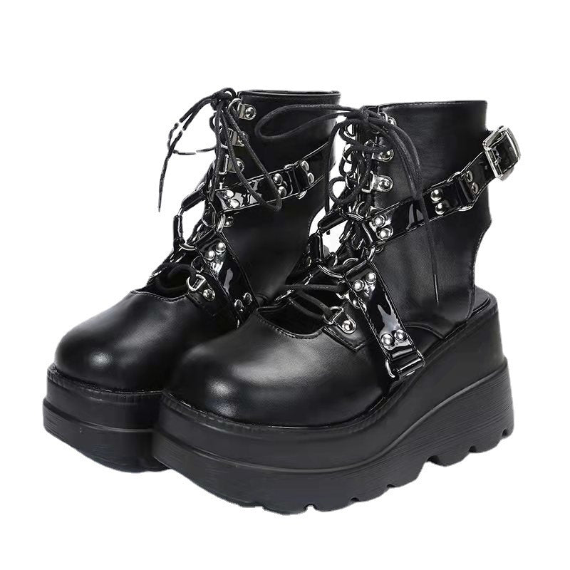 Bottes Gothiques Street Punk Grande Taille Mate Plateforme