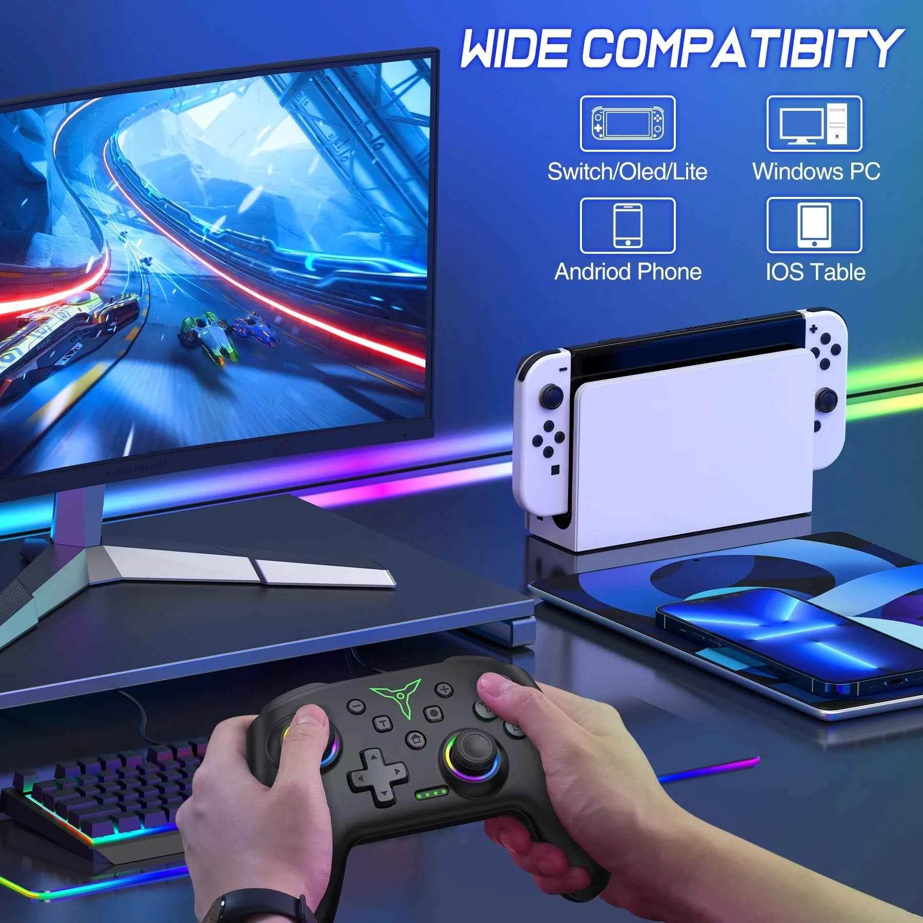 BEBONCOOL Advocate - Manette sans fil Switch Pro avec double vibration et Joysticks RGB - Legeekshop