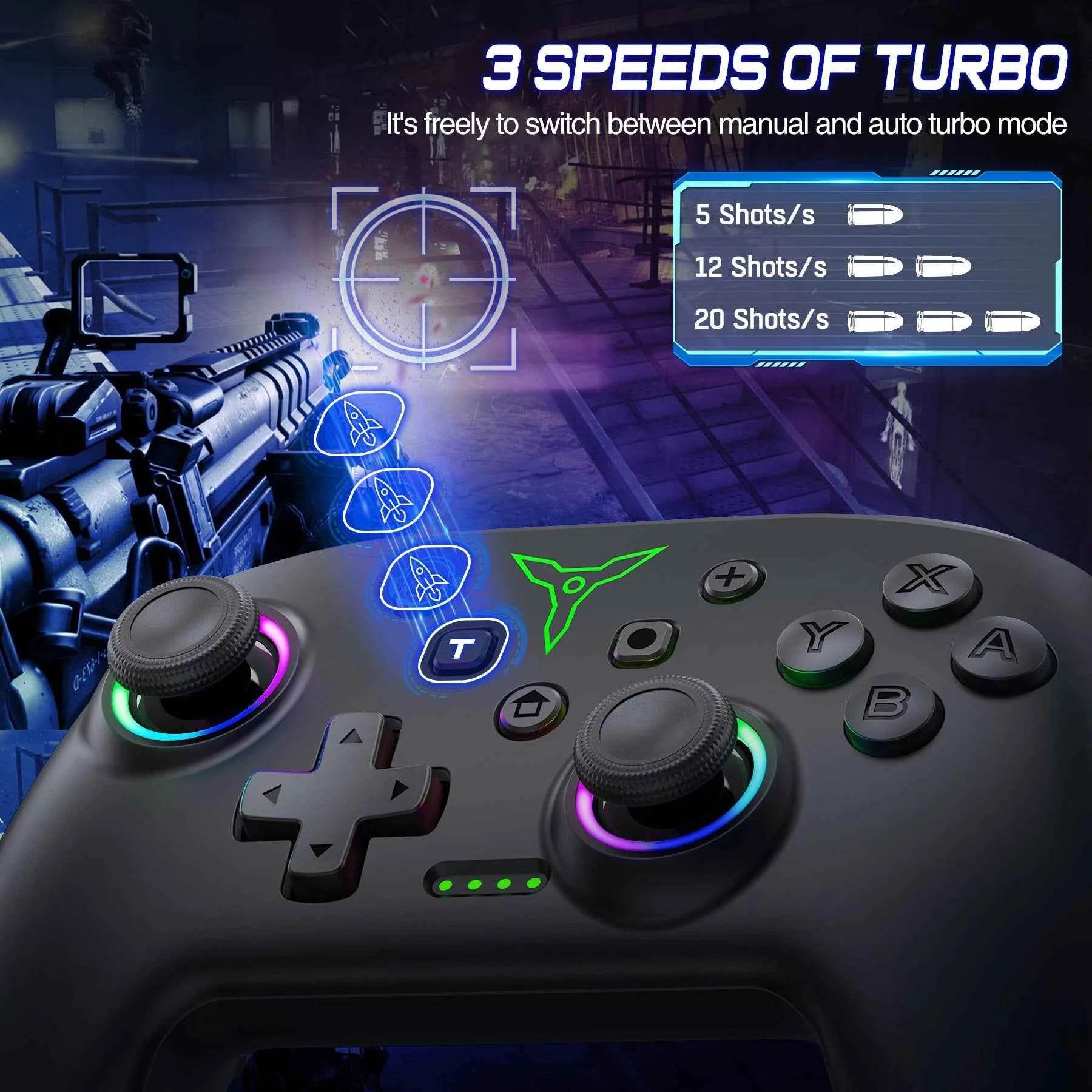 BEBONCOOL Advocate - Manette sans fil Switch Pro avec double vibration et Joysticks RGB - Legeekshop