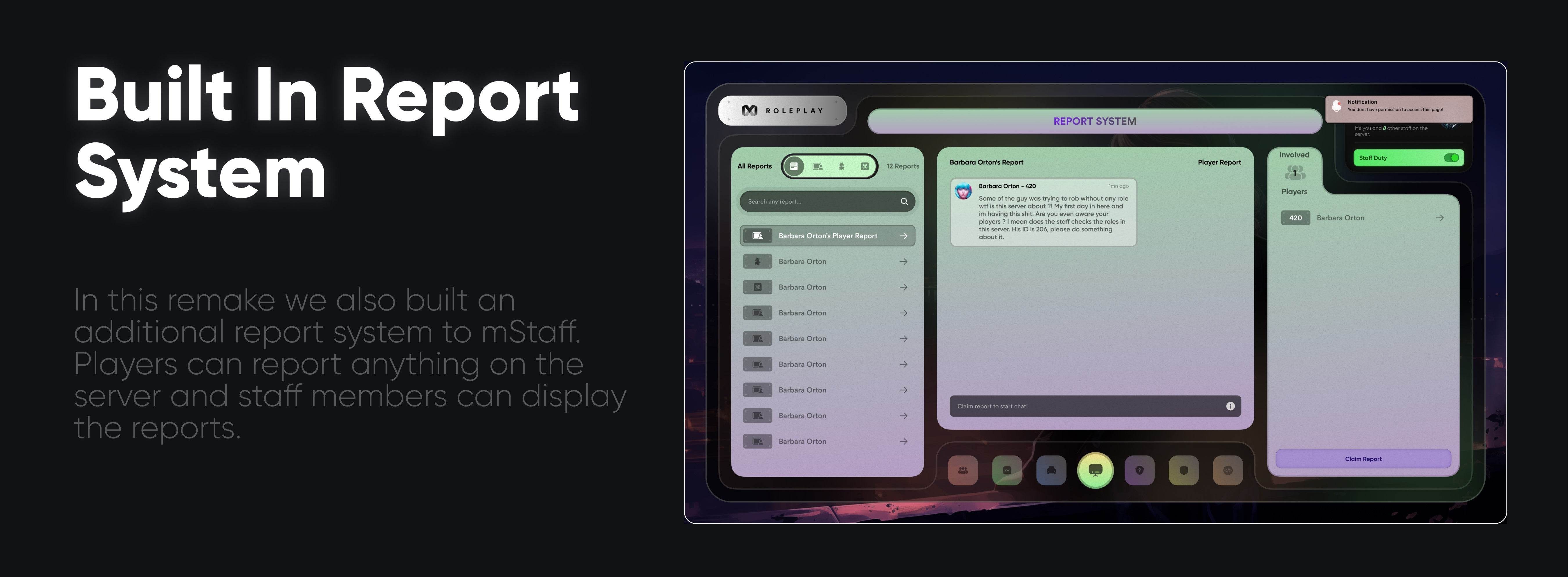 ⚙️ mStaff Remake Open Source – Script Panel Admin FiveM ⚙️ - Legeekshop
