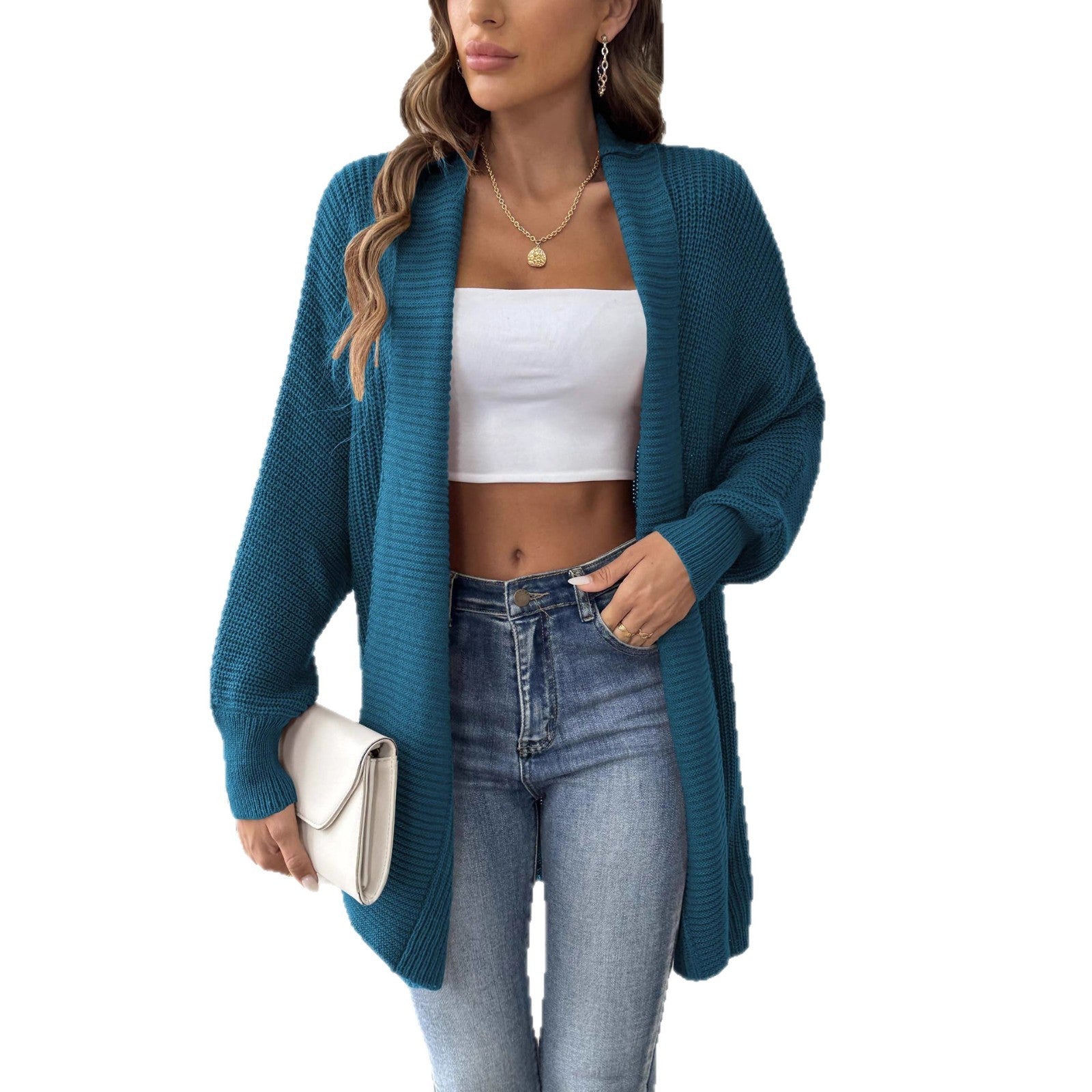 Cardigan Femme Simple Loose Manches Chauve-Souris