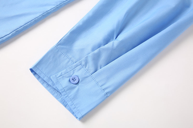 Chemise Homme Col Montant Ajustée Style Jeune