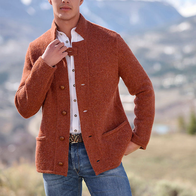 Manteau Mi-Long Homme Laine Décontracté Trench Coat Poches