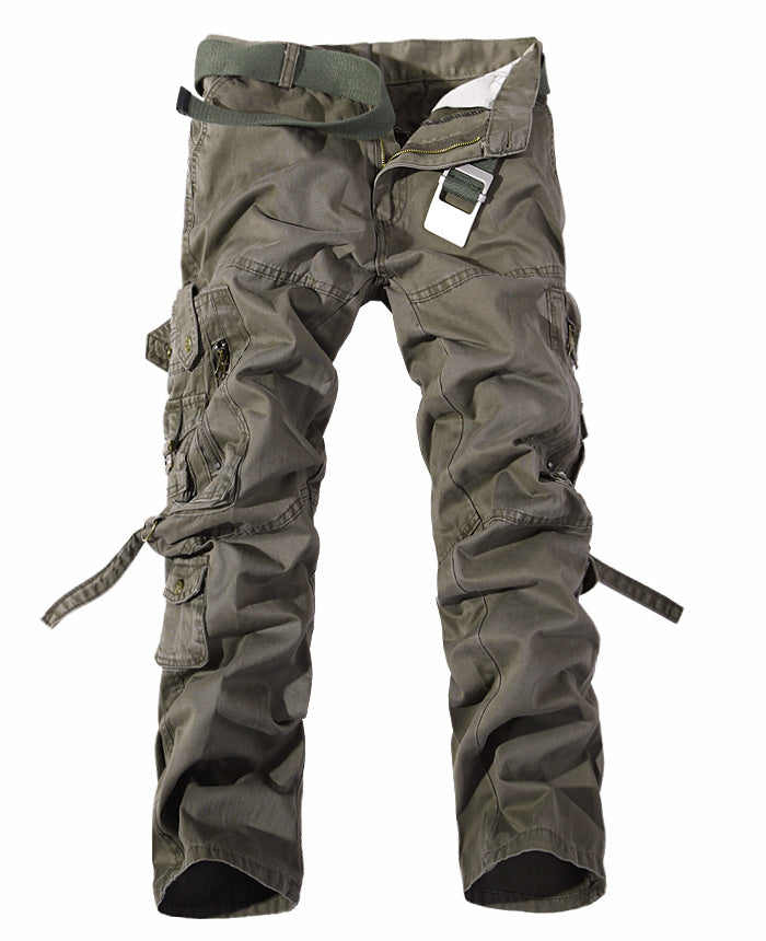 👖 Pantalon Cargo Homme Multi-Poches Coton Lavé Style Militaire 👖