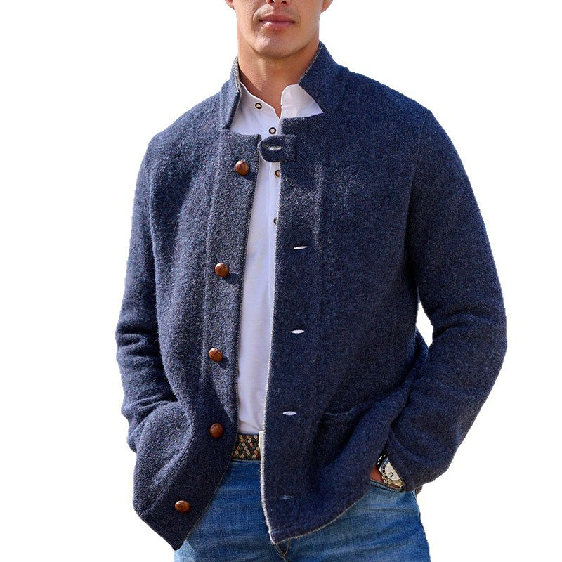 Manteau Mi-Long Homme Laine Décontracté Trench Coat Poches