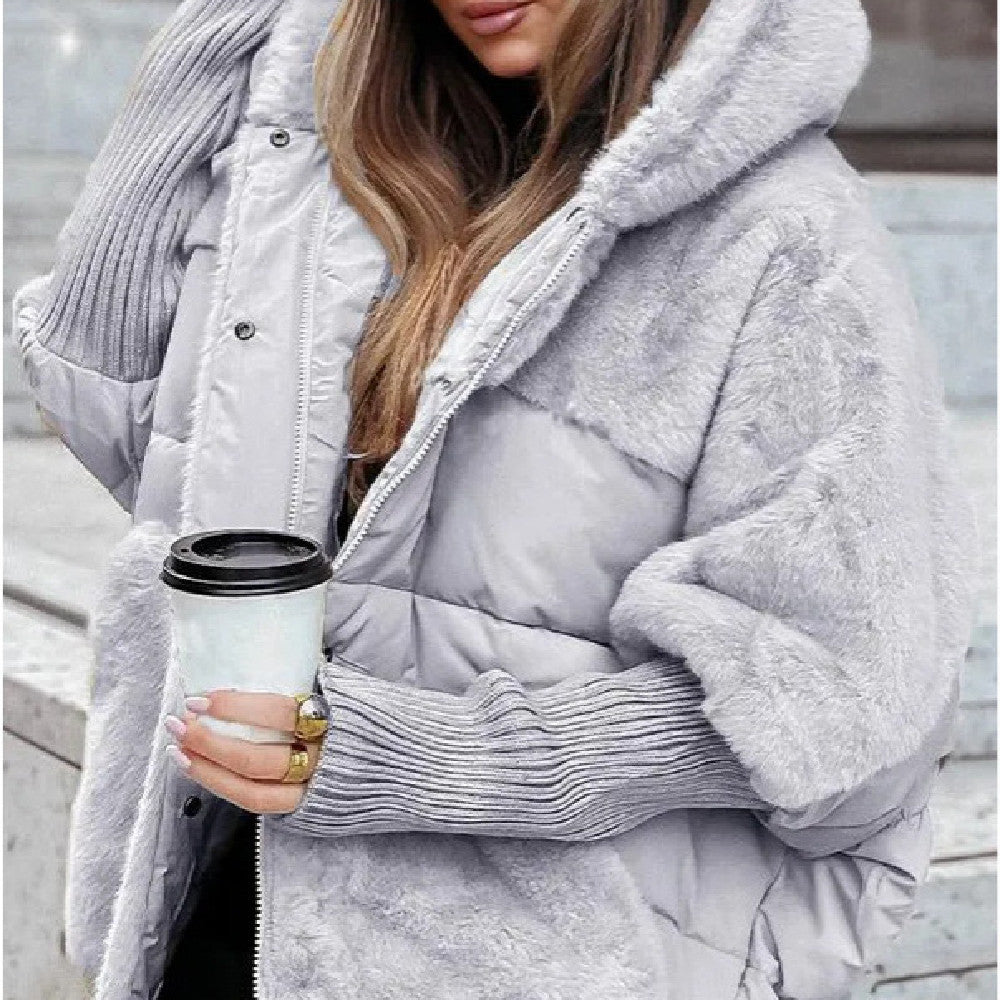 🧥 Manteau Femme Coton Fausse Fourrure Capuche Loose 🧥