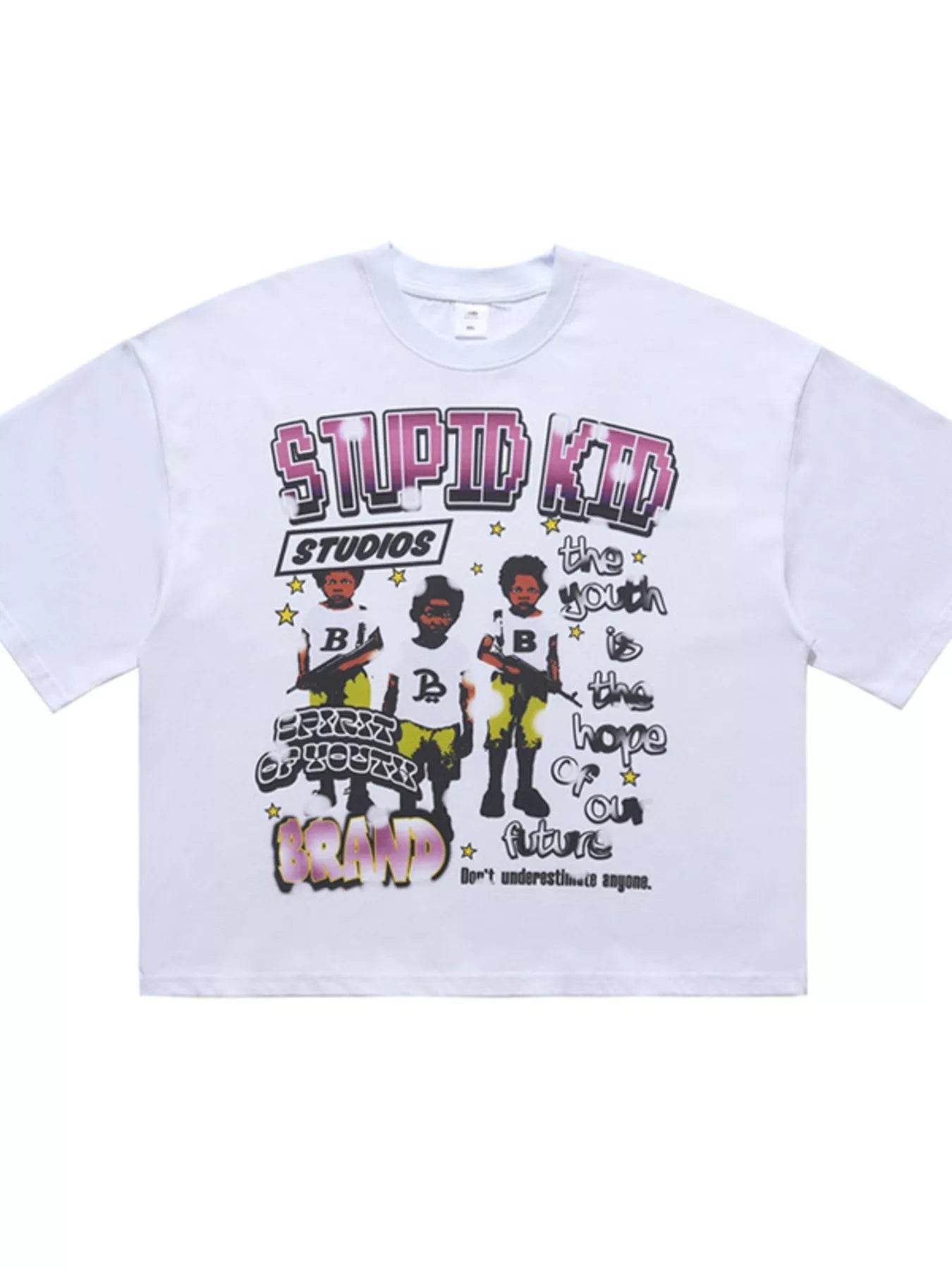 T-Shirt homme graphique à col rond et manches courtes avec design coloré et audacieux de Trendsi