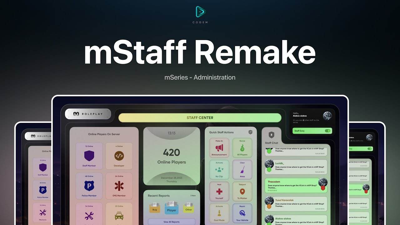 ⚙️ mStaff Remake Open Source – Script Panel Admin FiveM ⚙️ - Legeekshop
