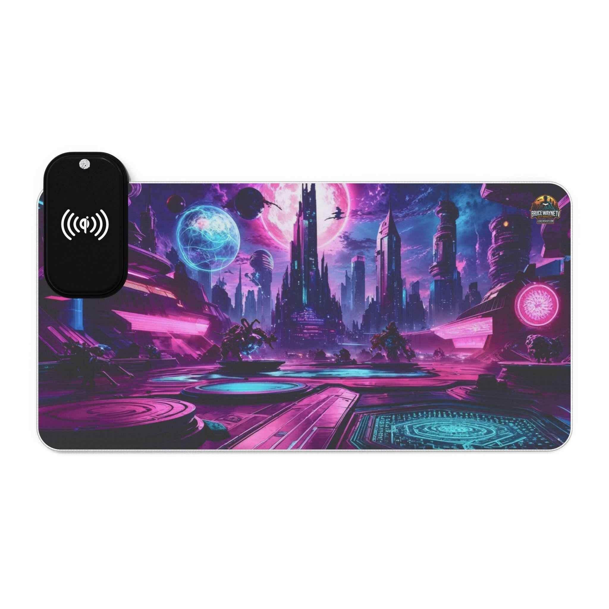 LED Gaming Mouse Pad avec Design Futuriste et Charge Sans Fil - Legeekshop
