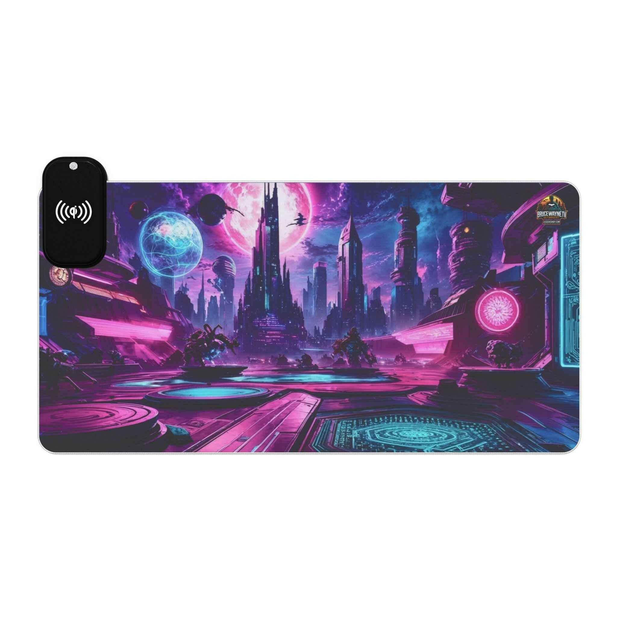 LED Gaming Mouse Pad avec Design Futuriste et Charge Sans Fil - Legeekshop