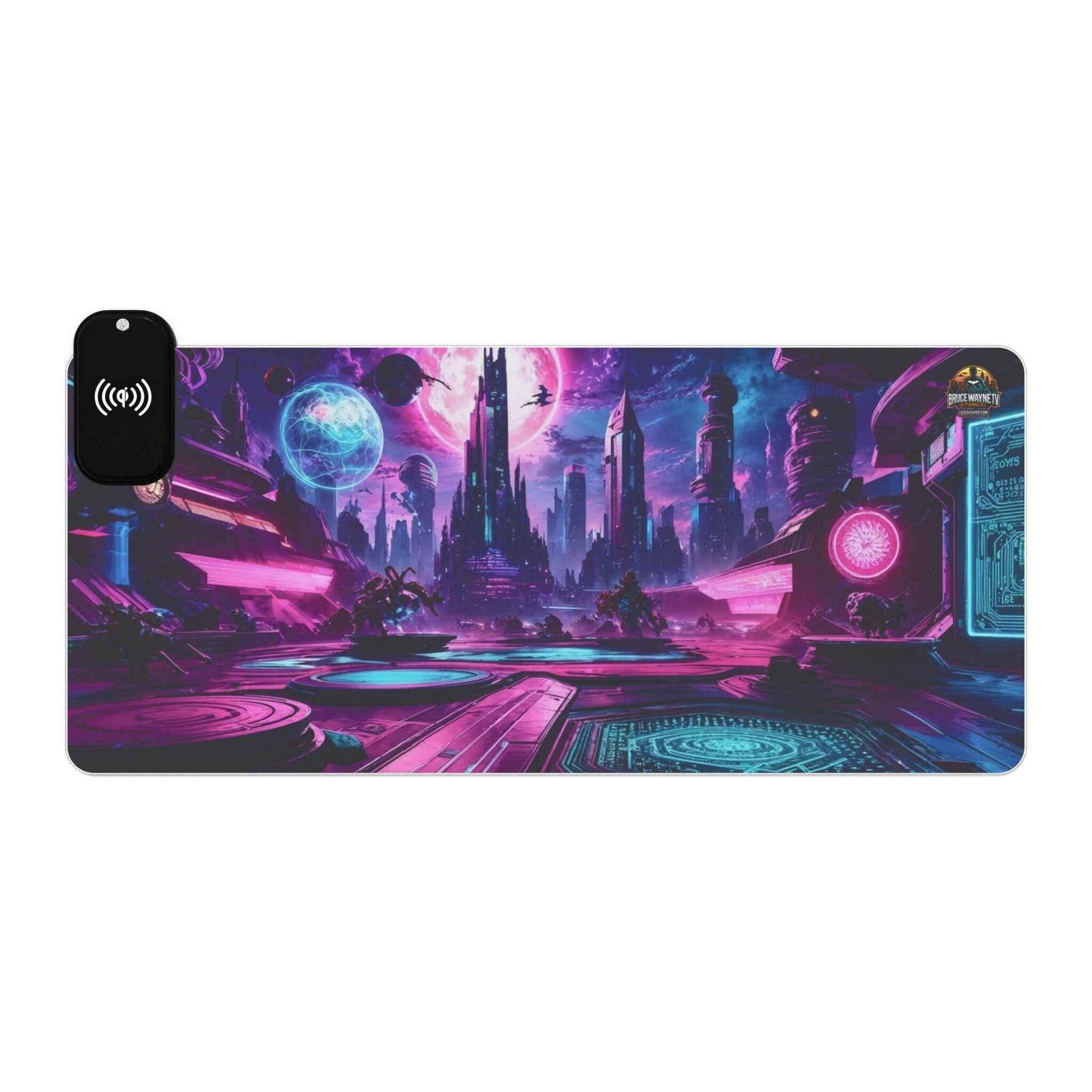LED Gaming Mouse Pad avec Design Futuriste et Charge Sans Fil - Legeekshop