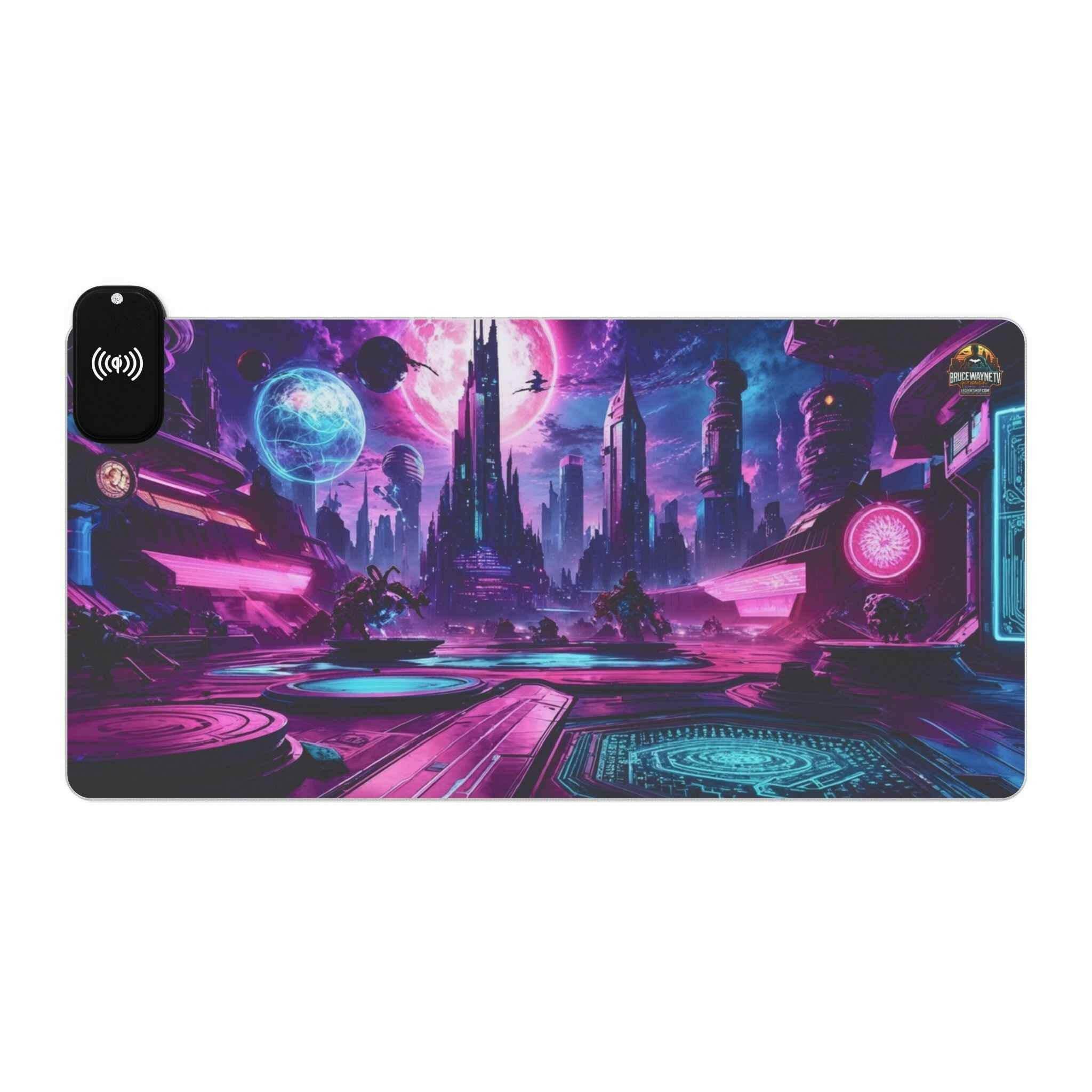 LED Gaming Mouse Pad avec Design Futuriste et Charge Sans Fil - Legeekshop
