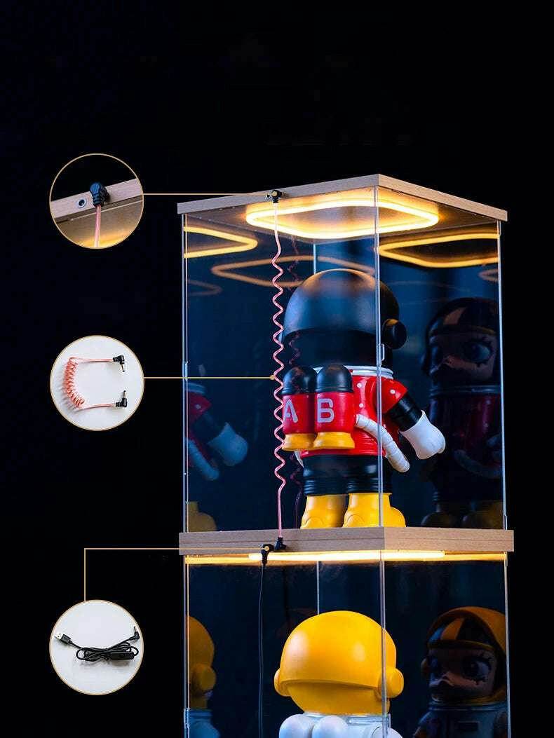 ✨ Présentoir LED Acrylique Transparent | Vitrine Figurines & Modèles - Legeekshop