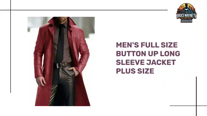 Men's Full Size Button Up Long Sleeve Jacket Plus Size by@Outfy