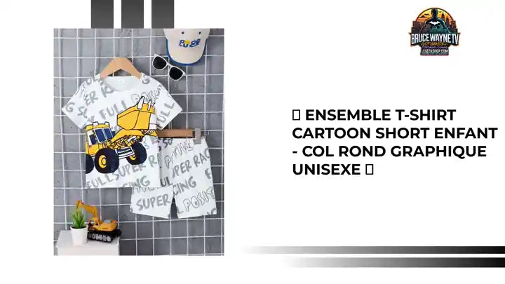 🎨 Ensemble T-Shirt Cartoon Short Enfant - Col Rond Graphique Unisexe 🎨 by@Outfy