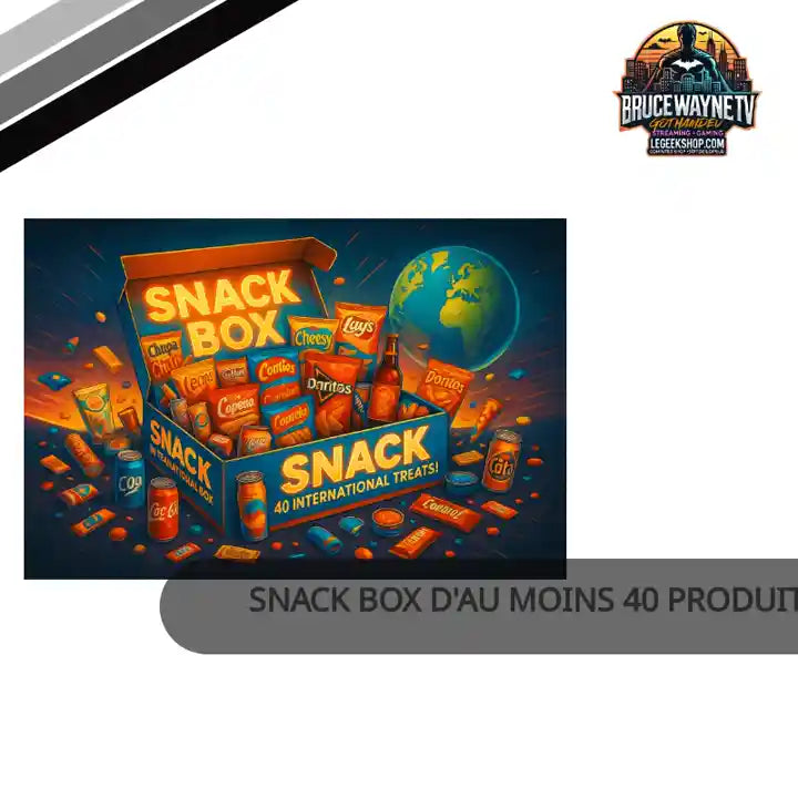 Snack Box d'au moins 40 produits internationaux : sucré, salé et boissons by@Outfy