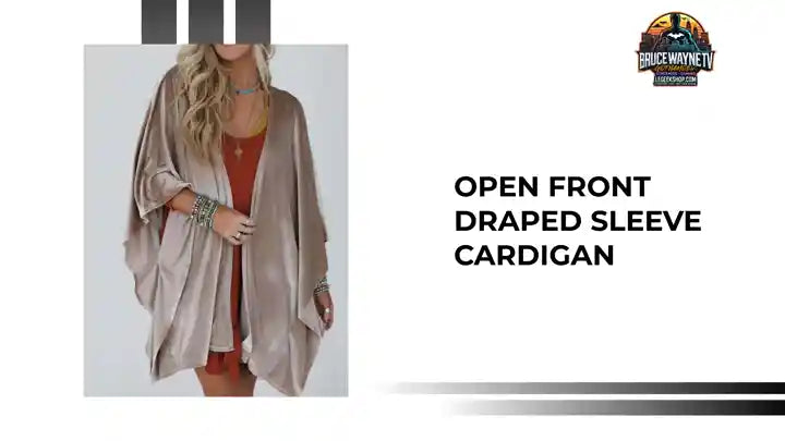 Open Front Draped Sleeve Cardigan by@Outfy