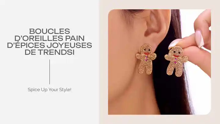 Boucles d’oreilles pain d’épices joyeuses de Trendsi by@Outfy
