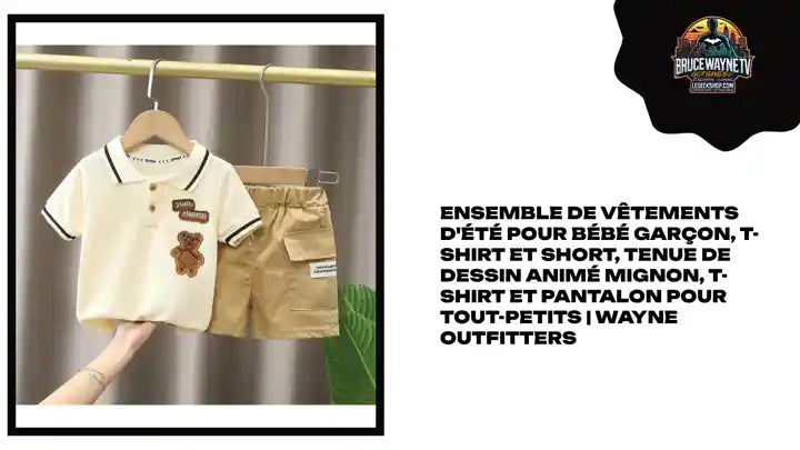 Ensemble de vêtements d'été pour bébé garçon, t-shirt et short, tenue de dessin animé mignon, t-shirt et pantalon pour tout-petits | Wayne Outfitters by@Outfy