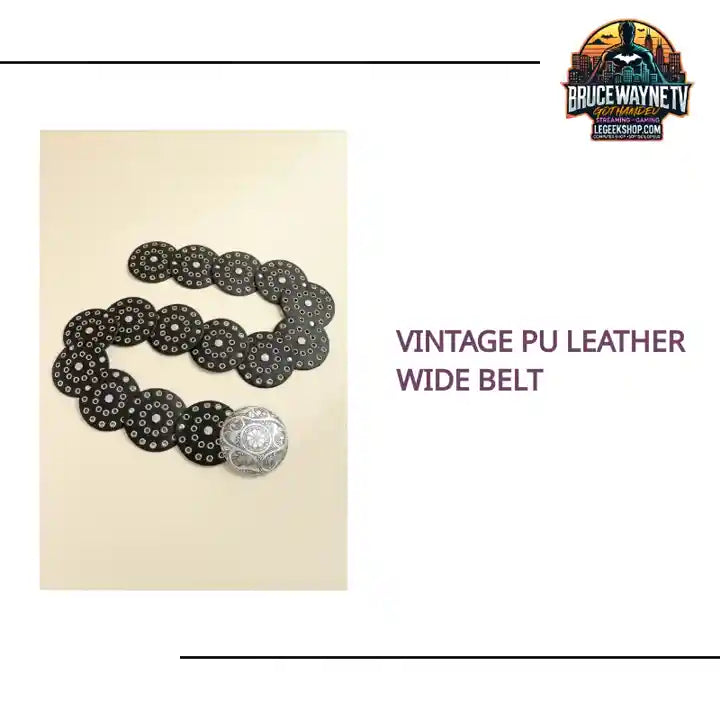 Vintage PU Leather Wide Belt by@Outfy