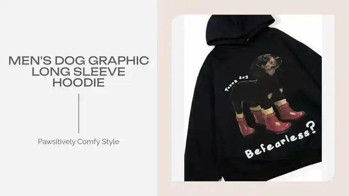 Men's Dog Graphic Long Sleeve Hoodie by@Outfy