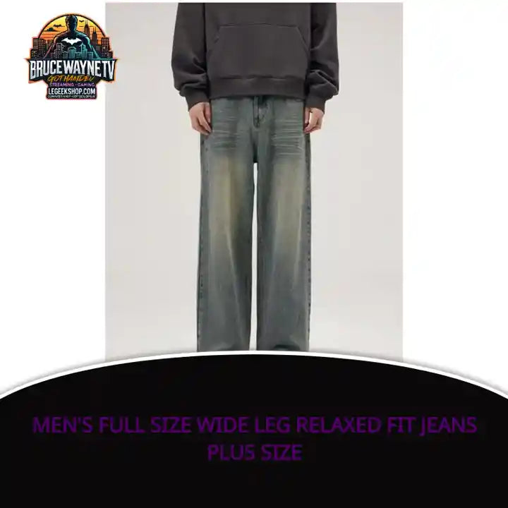 Men's Full Size Wide Leg Relaxed Fit Jeans Plus Size by@Outfy
