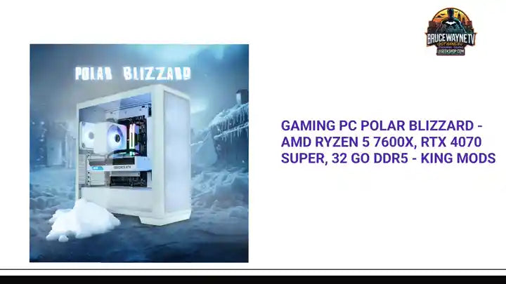 Gaming PC Polar Blizzard - AMD Ryzen 5 7600X, RTX 4070 Super, 32 Go DDR5 - King Mods by@Outfy