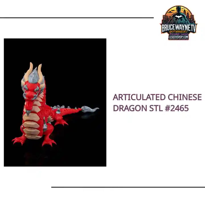 Articulated Chinese Dragon STL #2465 by@Outfy