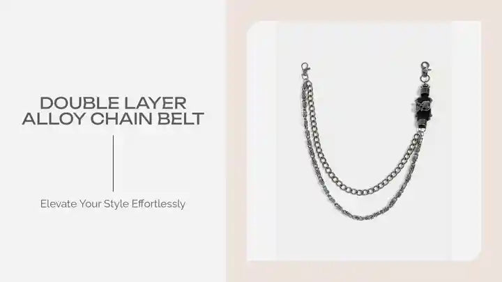 Double Layer Alloy Chain Belt by@Outfy