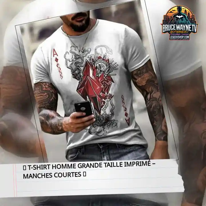 👕 t-shirt homme grande taille imprimé – manches courtes 👕 by@Outfy