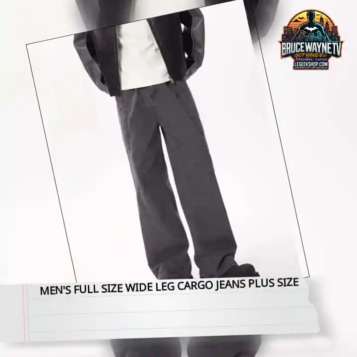 Men's Full Size Wide Leg Cargo Jeans Plus Size by@Outfy