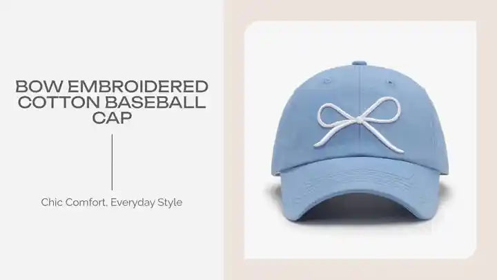 Bow Embroidered Cotton Baseball Cap by@Outfy