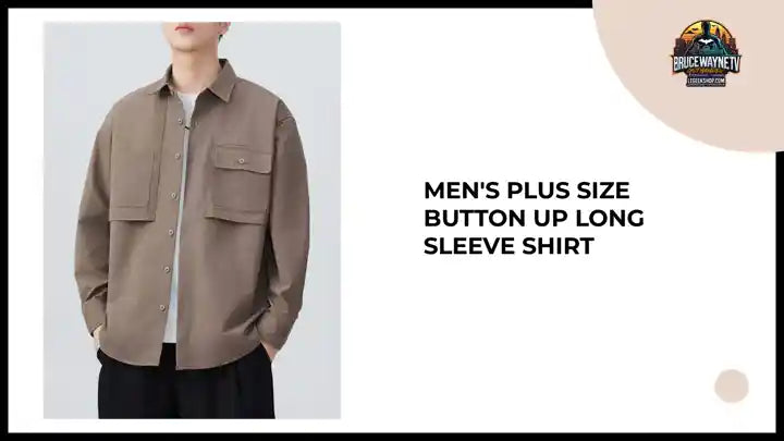Men's Plus Size Button Up Long Sleeve Shirt by@Outfy