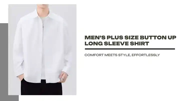Men's Plus Size Button Up Long Sleeve Shirt by@Outfy