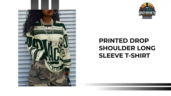Printed Drop Shoulder Long Sleeve T-Shirt by@Outfy