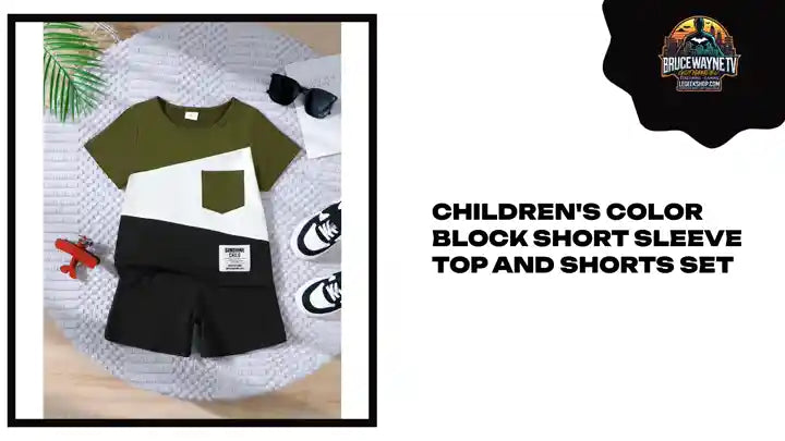 Children's Color Block Short Sleeve Top and Shorts Set by@Outfy