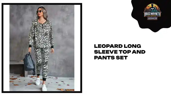 Leopard Long Sleeve Top and Pants Set by@Outfy