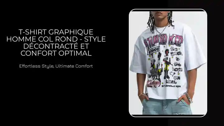 T-shirt Graphique Homme Col Rond - Style Décontracté et Confort Optimal by@Outfy